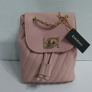 Bebe Blush Quilted Backpack with Gold Accents *NWT*